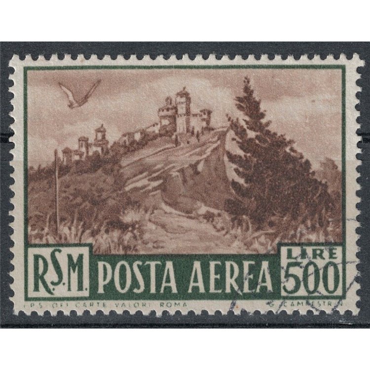 SAN MARINO 1951 View (airmail) us ©