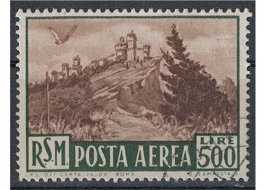 SAN MARINO 1951 View (airmail) us ©