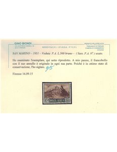 SAN MARINO 1951 Veduta (posta aerea) us ©