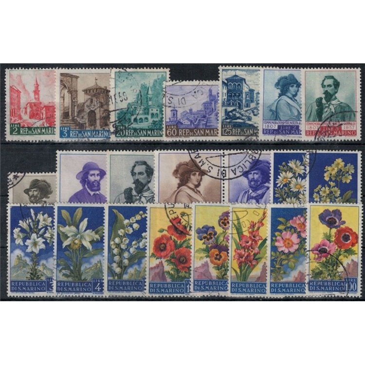 SAN MARINO 1957 Annata completa 22v us