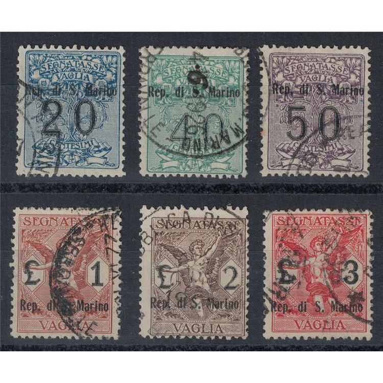 SAN MARINO 1924 Segnatasse vaglia 6v us ©