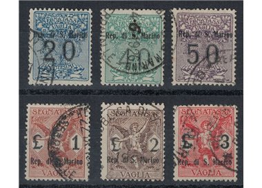 SAN MARINO 1924 Postage due money order 6v us ©