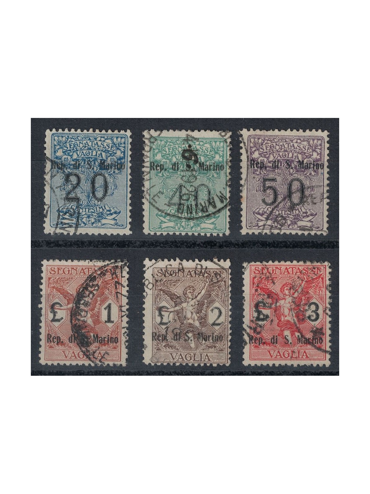 SAN MARINO 1924 Postage due money order 6v us ©