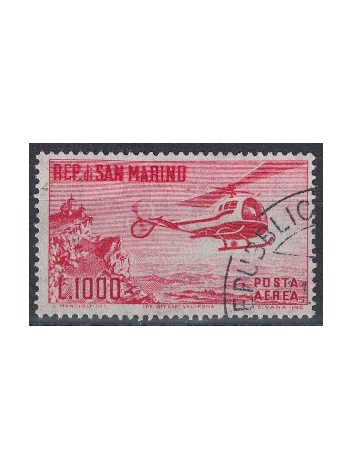 SAN MARINO 1961 US Helicopter