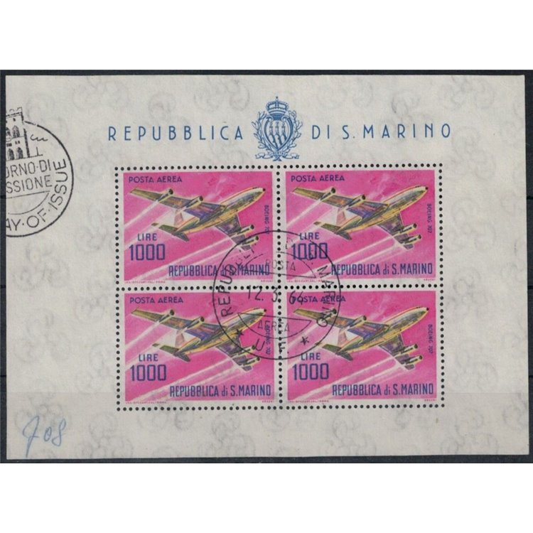 SAN MARINO 1964 Modern aircraft s/s us