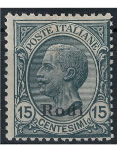 AEGEAN RHODES 1921 15c slate MH*