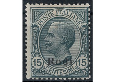 EGEO RODI 1921 15c ardesia MH*