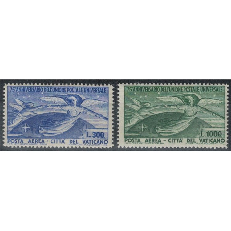 VATICANO 1949 Anniversario UPU (posta aerea) 2v MH*