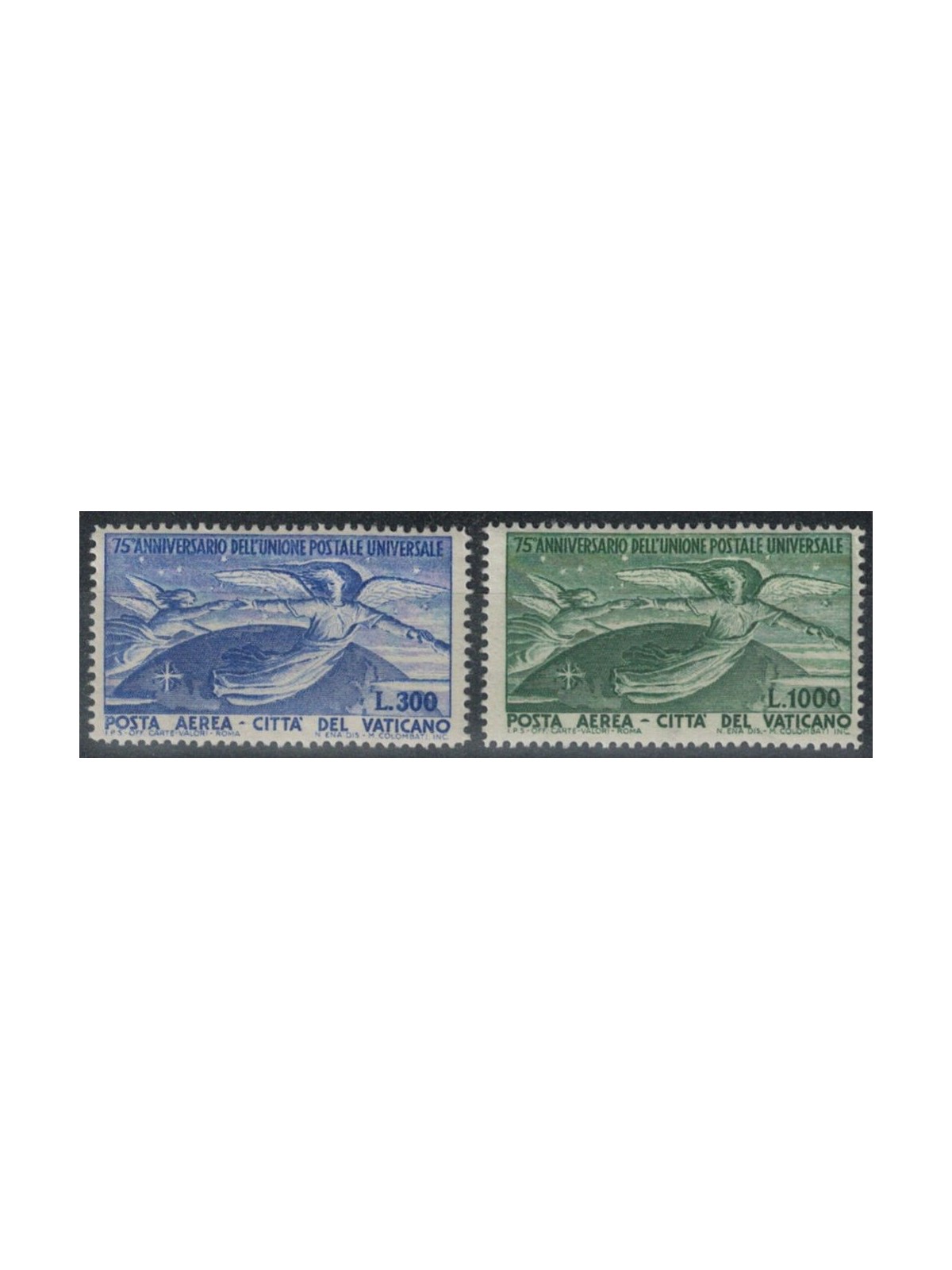 VATICAN 1949 Anniversary UPU (airmail) 2v MH*