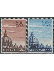 VATICAN 1953 Dome of St. Peter (airmail) 2v MH*