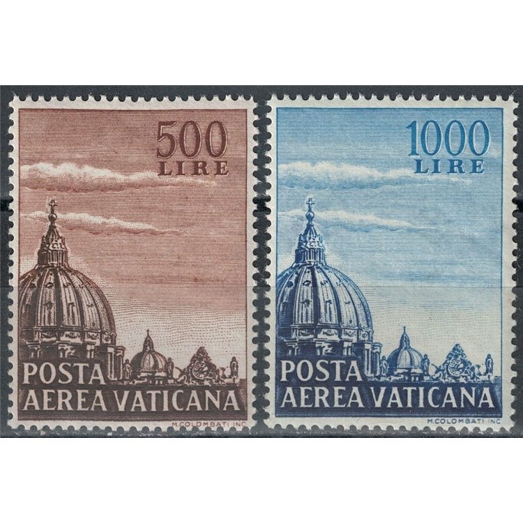 VATICANO 1953 Cupola di San Pietro (posta aerea) 2v MH*