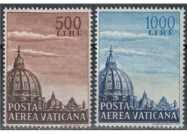 VATICAN 1953 Dome of St. Peter (airmail) 2v MH*