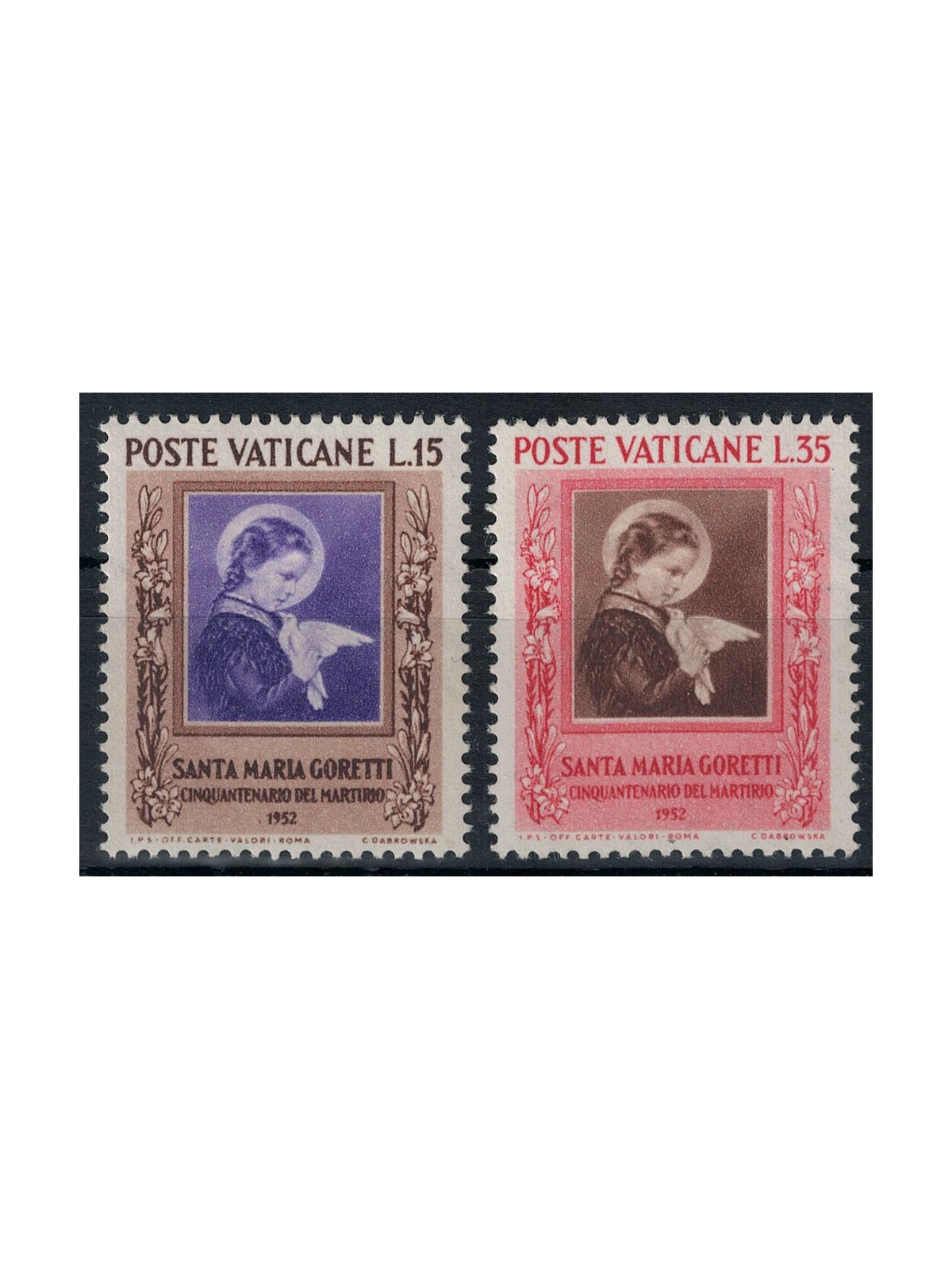 VATICAN 1953 Santa Maria Goretti 2v MH*
