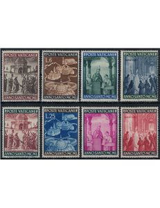 VATICANO 1949 Anno Santo 8v MNH**
