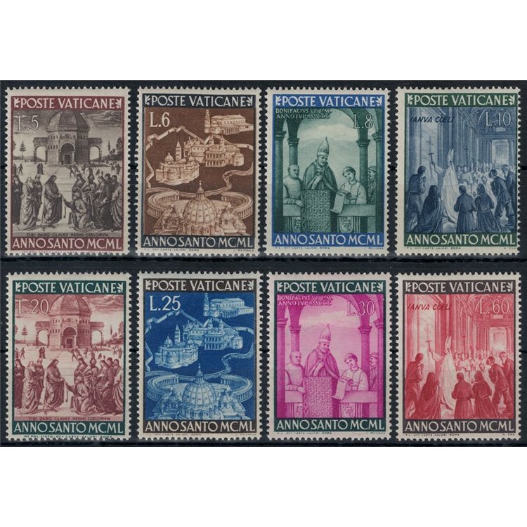 VATICANO 1949 Anno Santo 8v MNH**