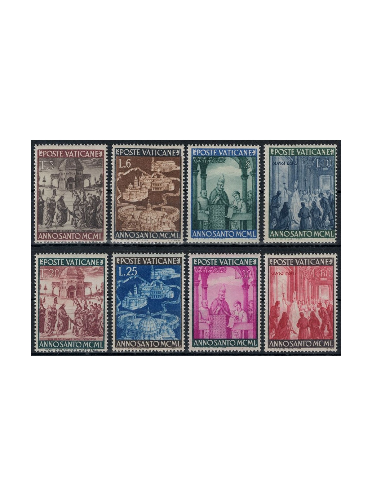 VATICANO 1949 Anno Santo 8v MNH**
