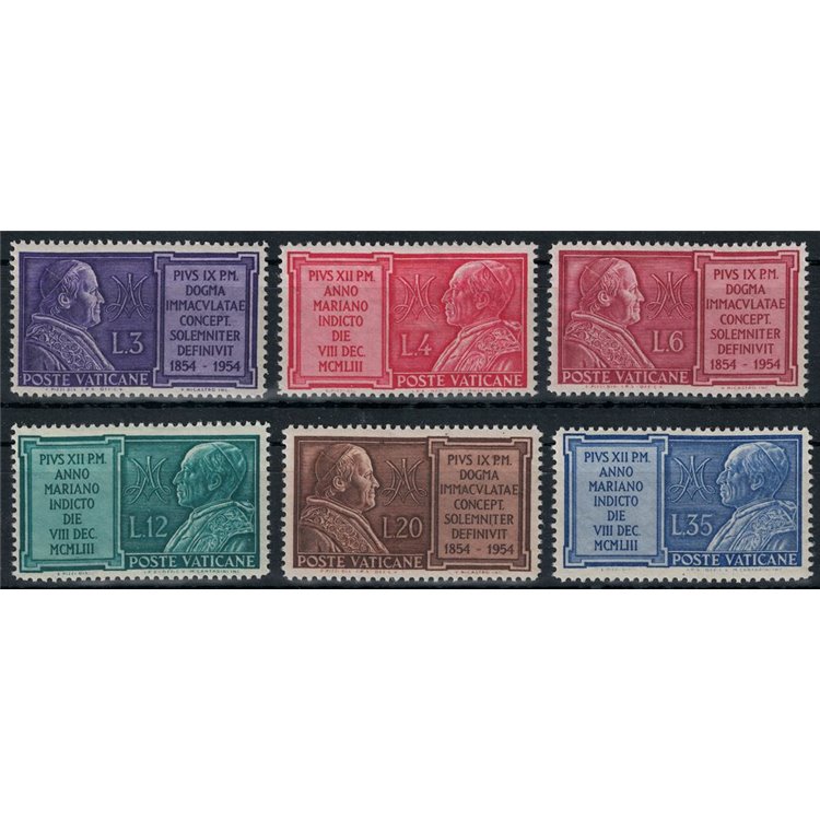 VATICANO 1954 Anno Mariano 6v MH*