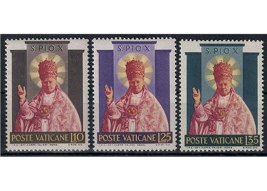 VATICANO 1954 Santificazione di Pio X 3v MNH**