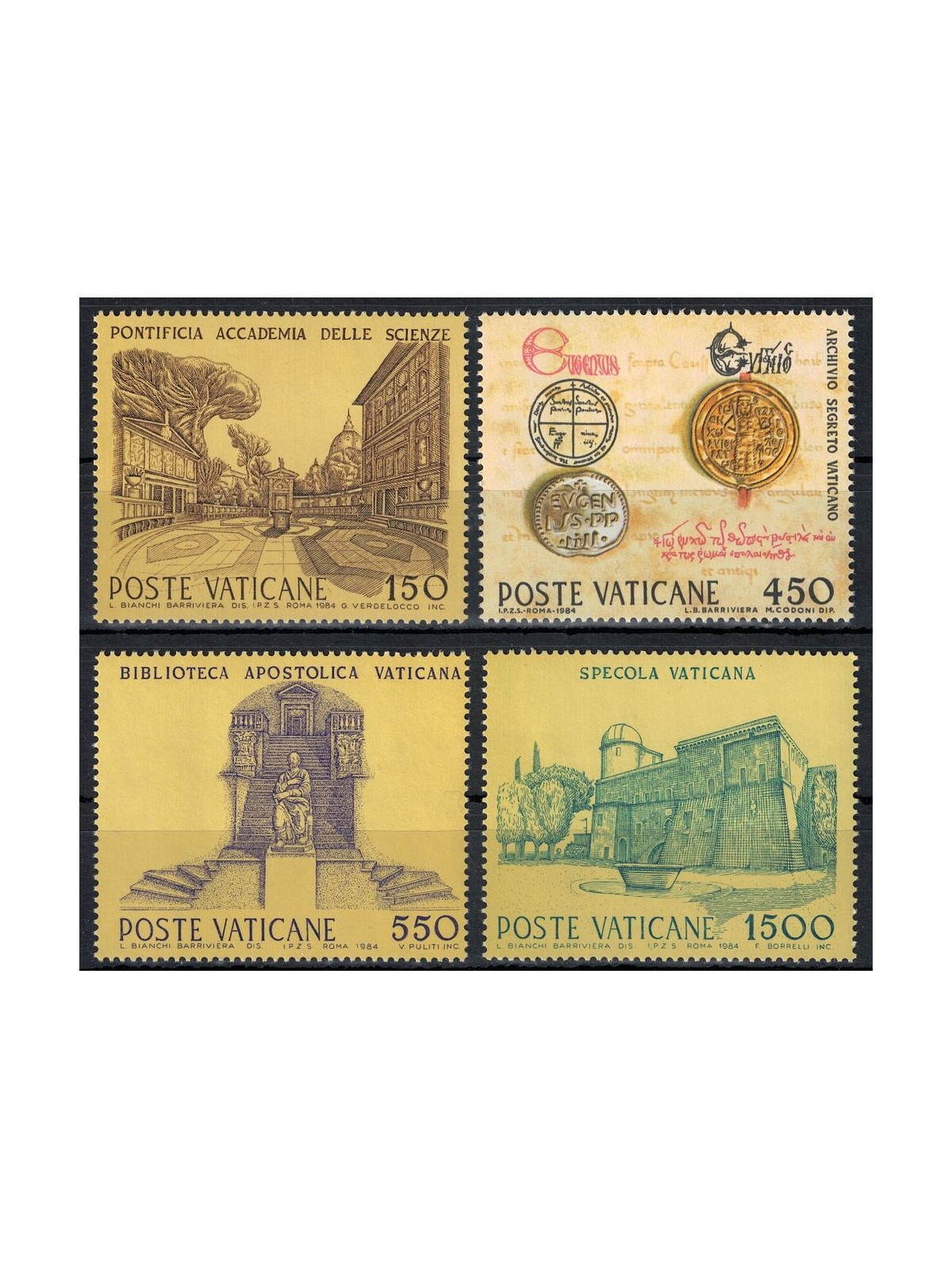 VATICANO 1984 Istituzioni culturali e scientifiche 4v MNH**