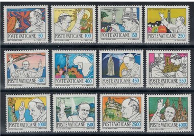 VATICAN 1984 Travels of John Paul II 12v MNH**