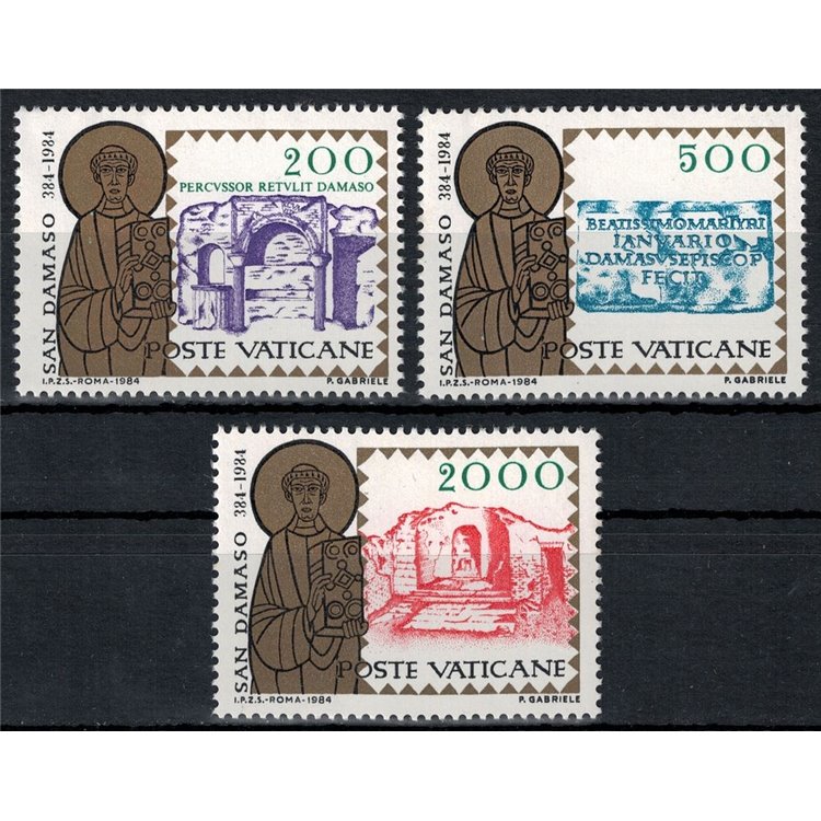 VATICAN 1984 San Damaso Papa 3v MNH**