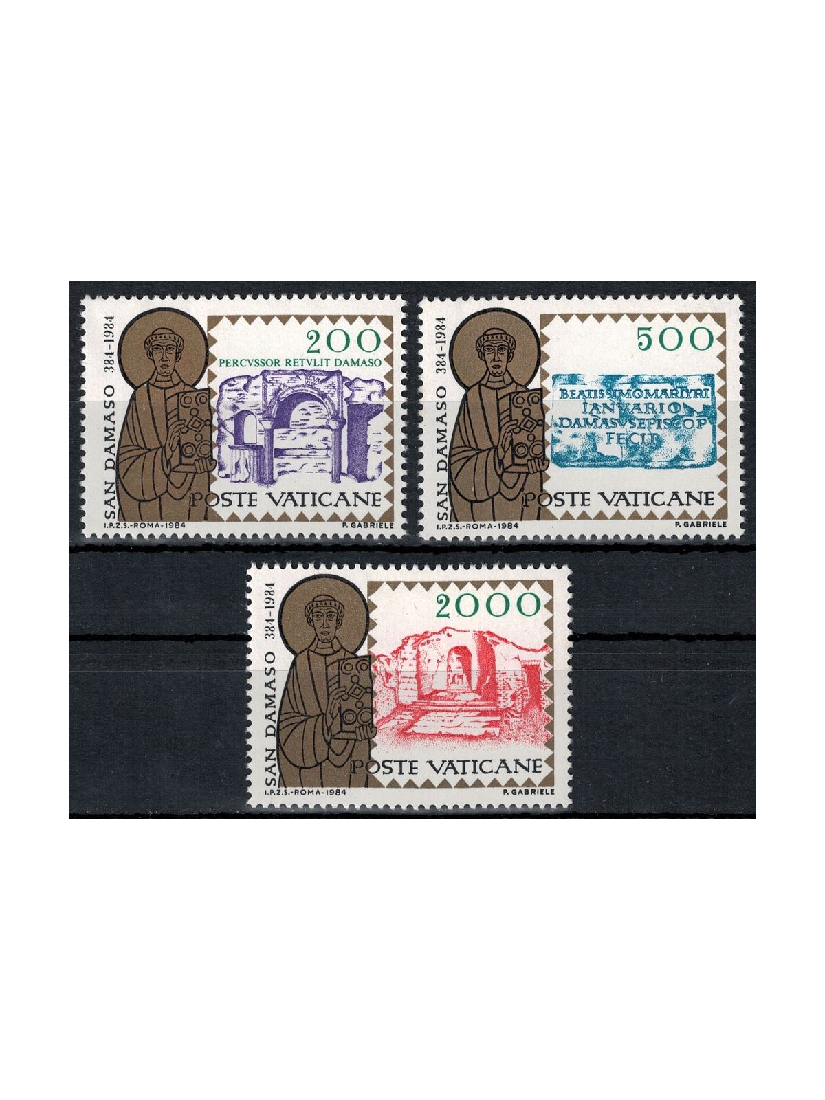 VATICAN 1984 San Damaso Papa 3v MNH**