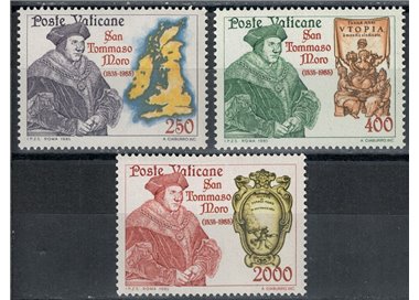 VATICAN 1985 Saint Thomas More 3v MNH**