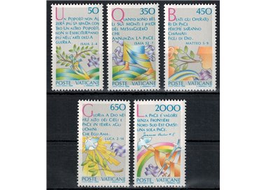 VATICANO 1986 Anno della pace 5v MNH**