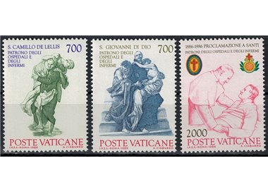 VATICAN 1986 Saints Camillus de Lellis and John of God 3v MNH**