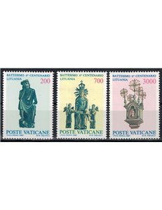 VATICANO 1987 Battesimo della Lituania 3v MNH**