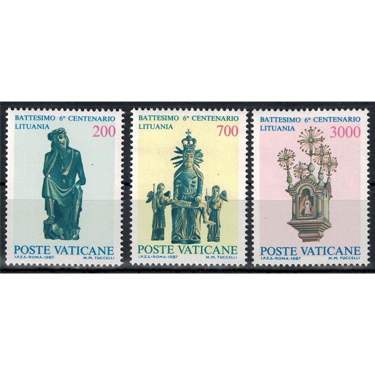 VATICANO 1987 Battesimo della Lituania 3v MNH**
