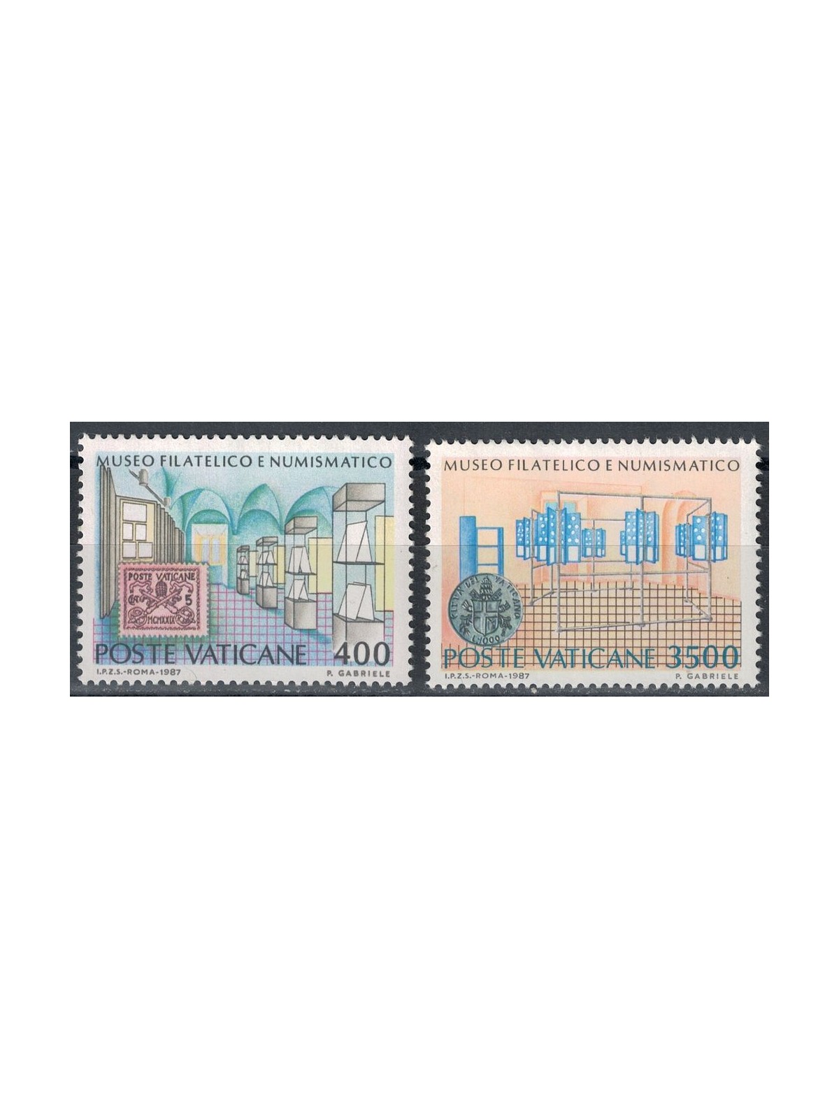 VATICAN 1987 Philatelic and Numismatic Museum 2v MNH**