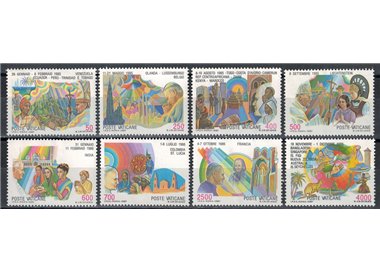 VATICANO 1987 Viaggi di Giovanni Paolo II 8v MNH**