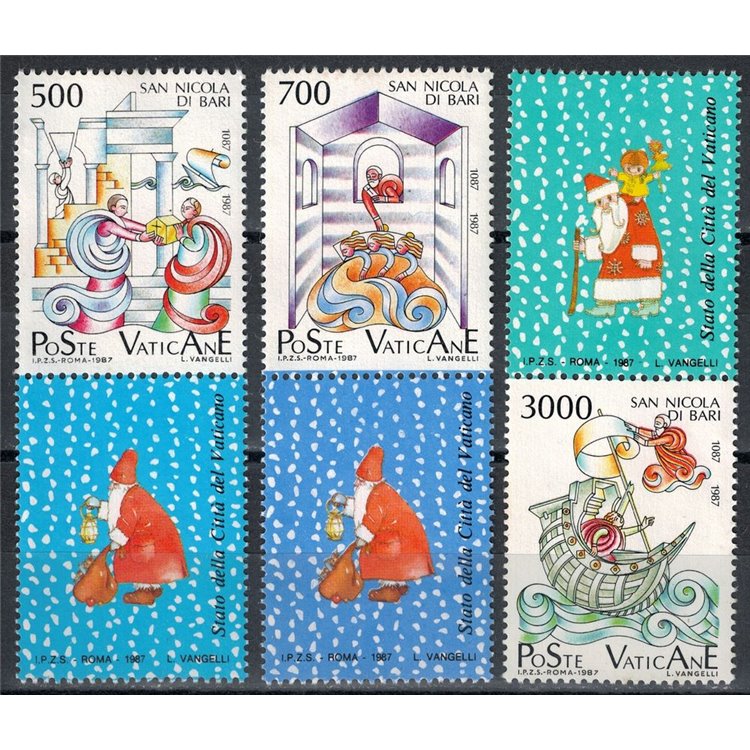 VATICAN 1987 Saint Nicholas of Myra 3v MNH**