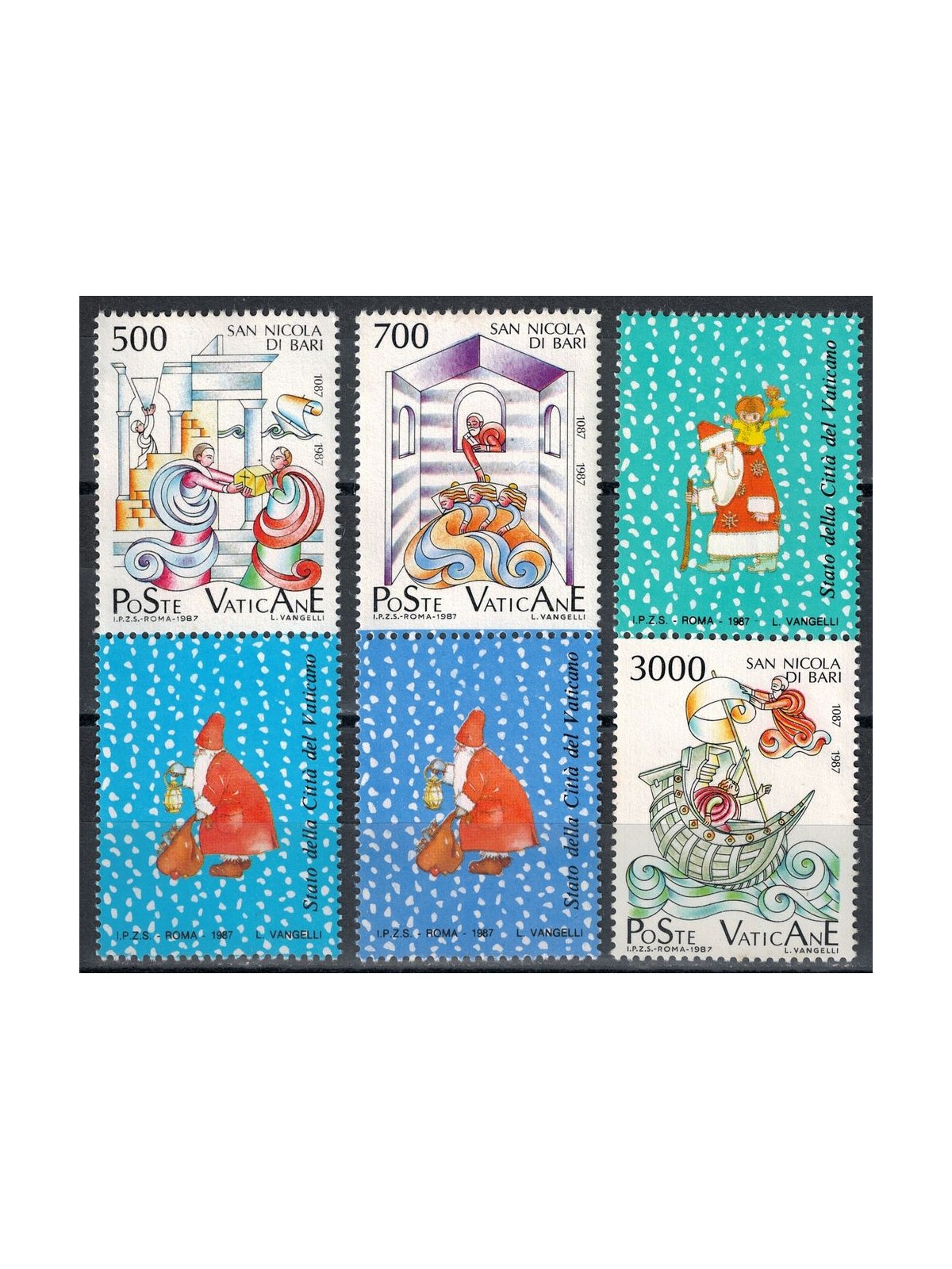 VATICAN 1987 Saint Nicholas of Myra 3v MNH**