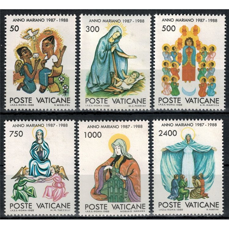 VATICANO 1988 Anno Mariano 6v MNH**