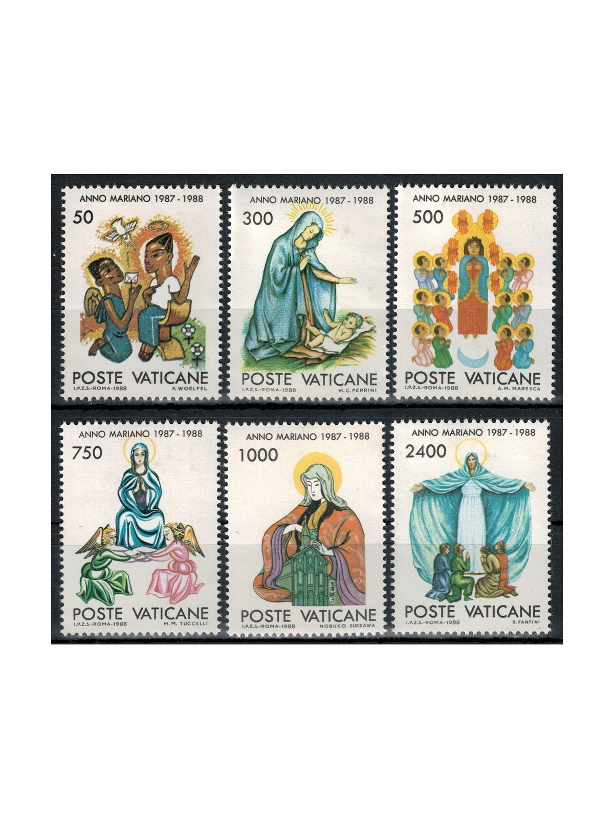 VATICAN 1988 Marian Year 6v MNH**
