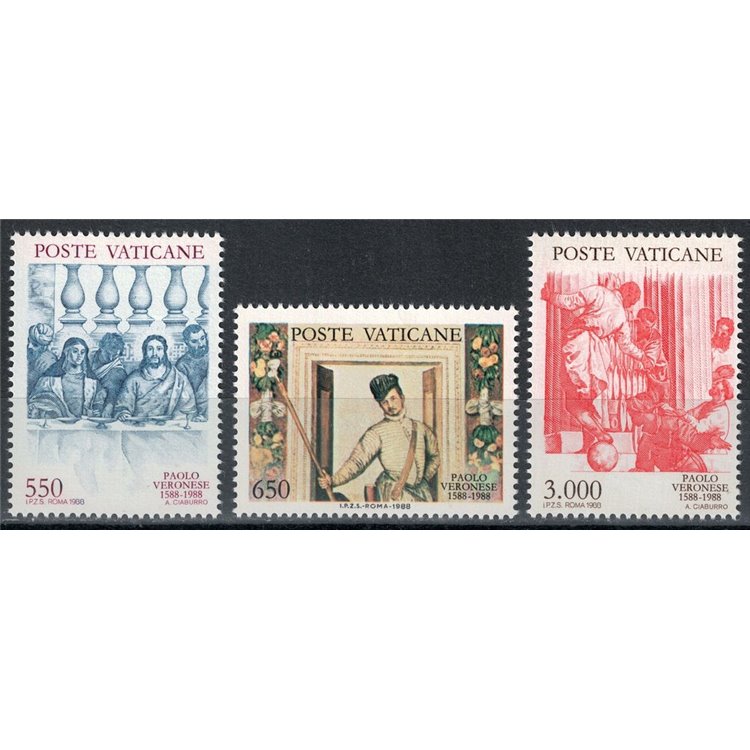 VATICAN 1988 Paolo Caliari, known as Veronese 3v MNH**