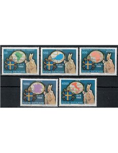 VATICAN 1989 Travels of John Paul II 5v MNH**