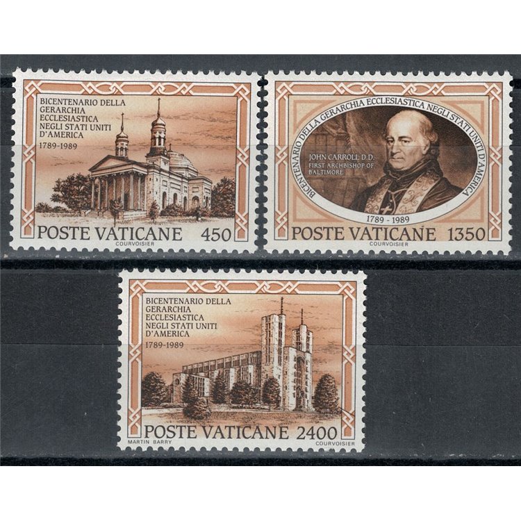 VATICANO 1989 Gerarchia Ecclesiastica 3v MNH**