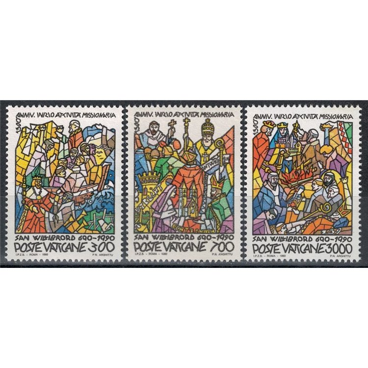 VATICANO 1990 San Willibrord 3v MNH**
