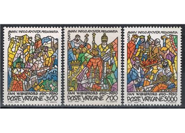 VATICAN 1990 San Willibrord 3v MNH**