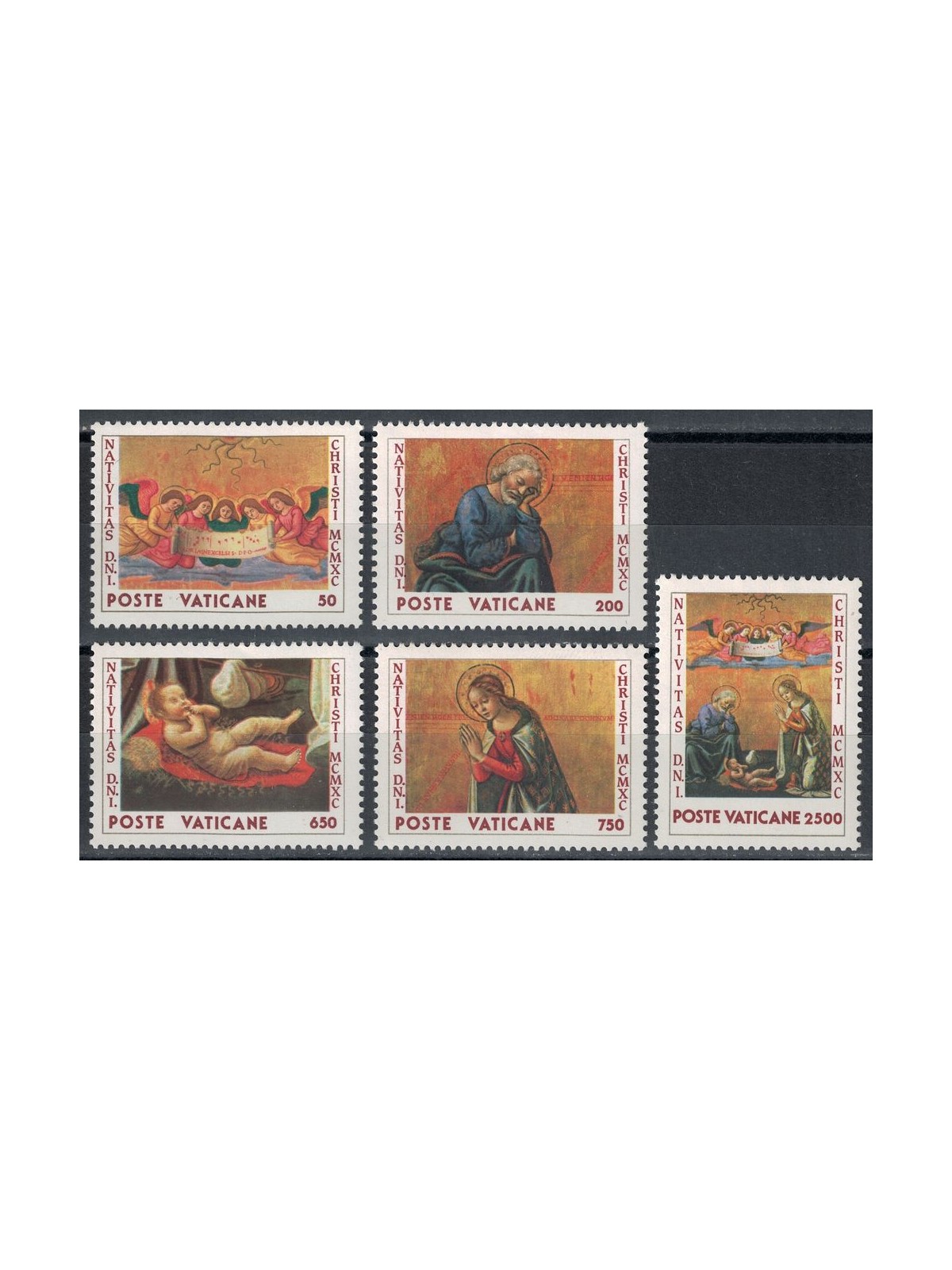 VATICAN 1990 Christmas 5v MNH**