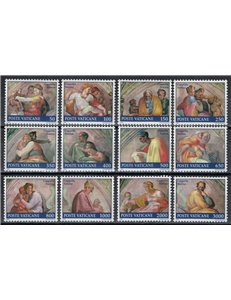 VATICANO 1991 Restauro della Cappella Sistina 12v MNH**