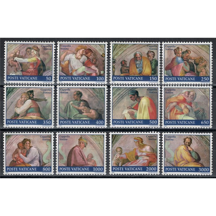 VATICAN 1991 Restoration of the Sistine Chapel 12v MNH**