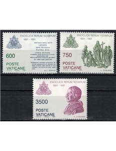 VATICAN 1991 Encyclical Rerum Novarum 3v MNH**