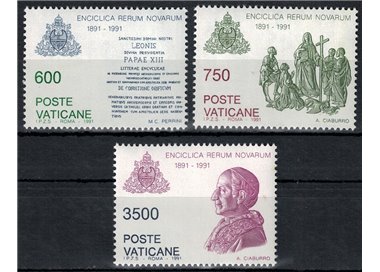VATICANO 1991 Enciclica Rerum Novarum 3v MNH**