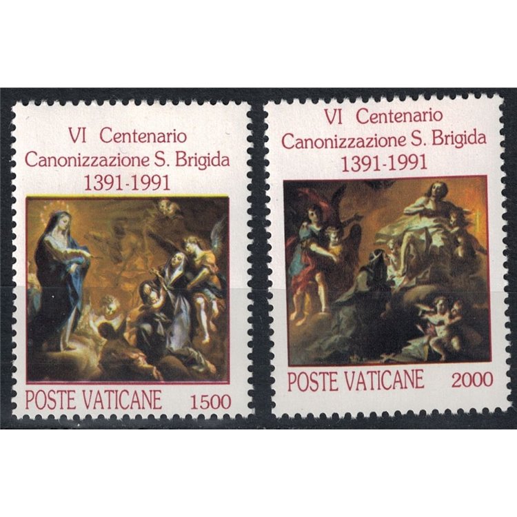 VATICANO 1991 Santa Brigida 2v MNH**