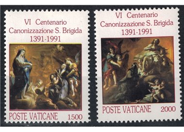 VATICANO 1991 Santa Brigida 2v MNH**