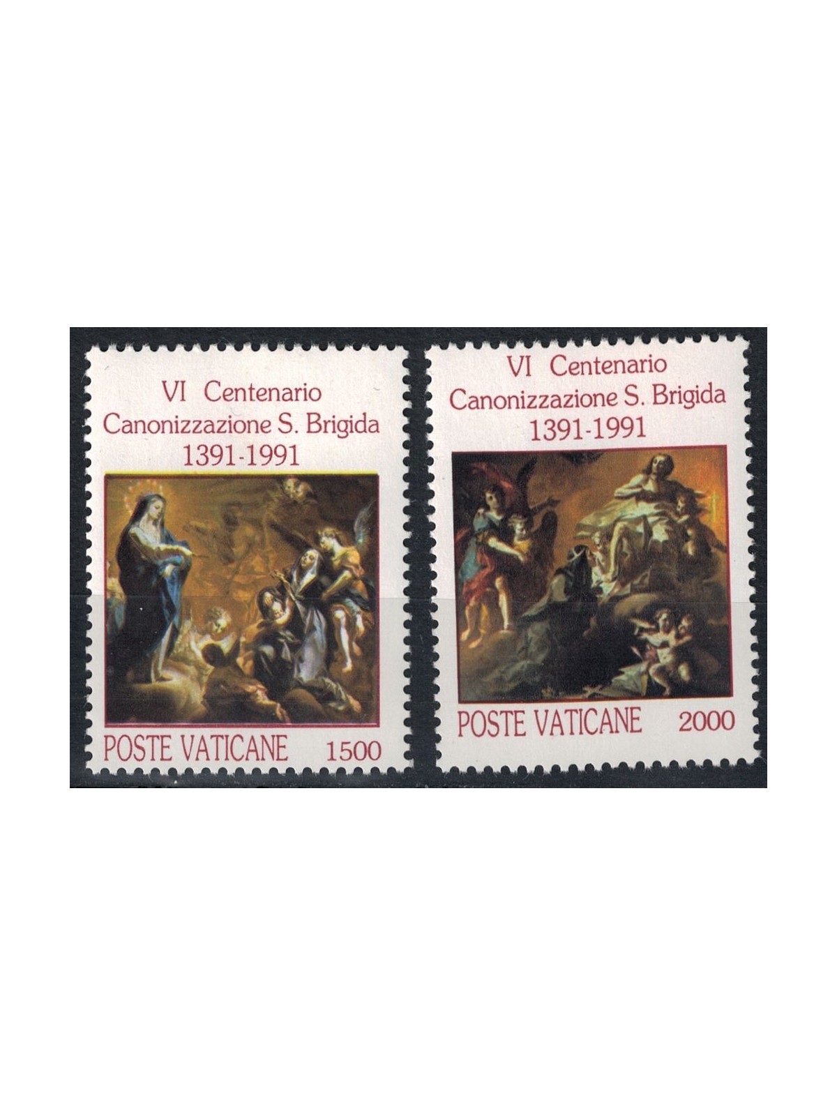 VATICAN 1991 Santa Brigida 2v MNH**